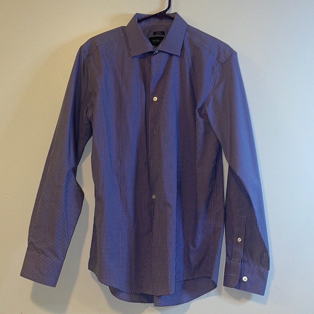 Men’s long sleeve button down shirt.